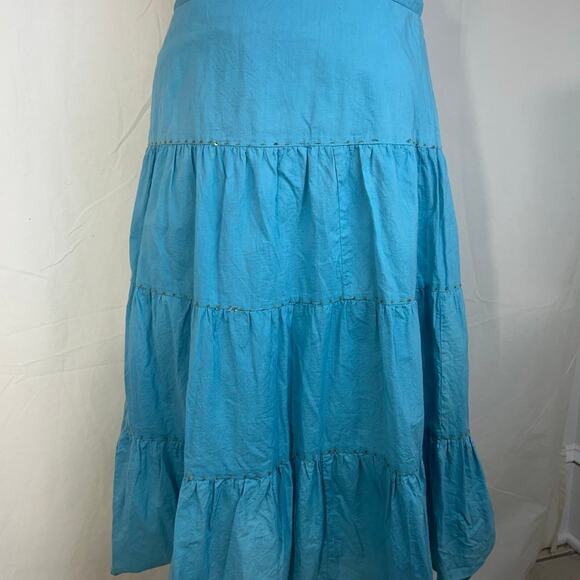 Vintage Tiered Western castle core midi skirt Coachella Boho with Bling Sz M - Picture 2 of 5